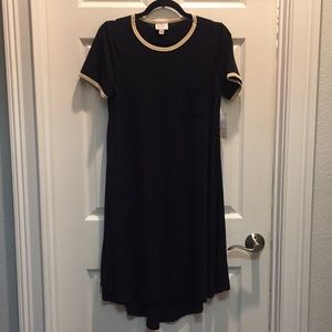 LuLaRoe Carly dress black with tan- size XS